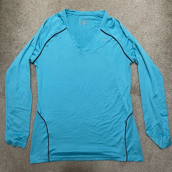 Bally athletic outfit shirt XL pants L gray and aqua blue womens - Picture 4 of 5